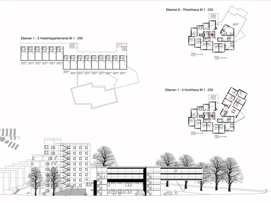 Sonnenb�hl Ost - Hochhaus 1-7 - Ansichten Schnitte